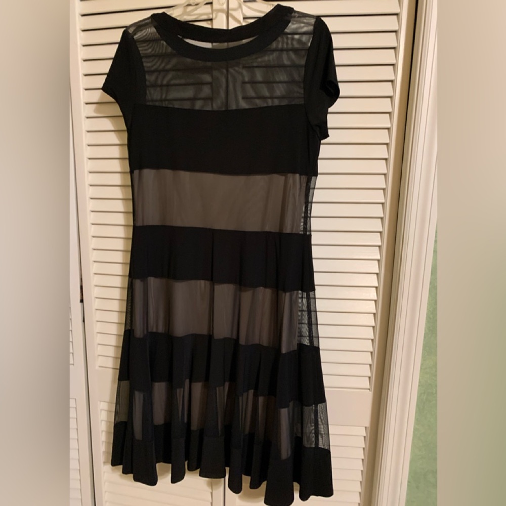#6 Evening dress black net with nude lining